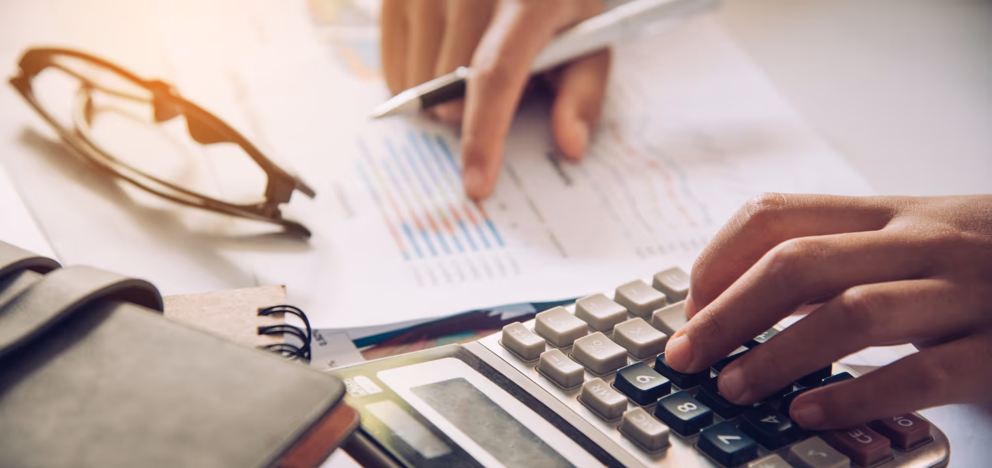 bookkeeper working on client documents